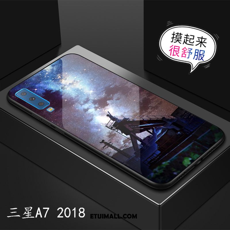 Etui Samsung Galaxy A7 2018 Purpurowy Moda Telefon Komórkowy Gwiaździsty Gwiazda Futerał Na Sprzedaż