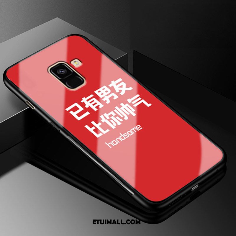 Etui Samsung Galaxy A8 2018 Czerwony Tendencja Proste Szkło Hartowane Ochraniacz Futerał Sprzedam