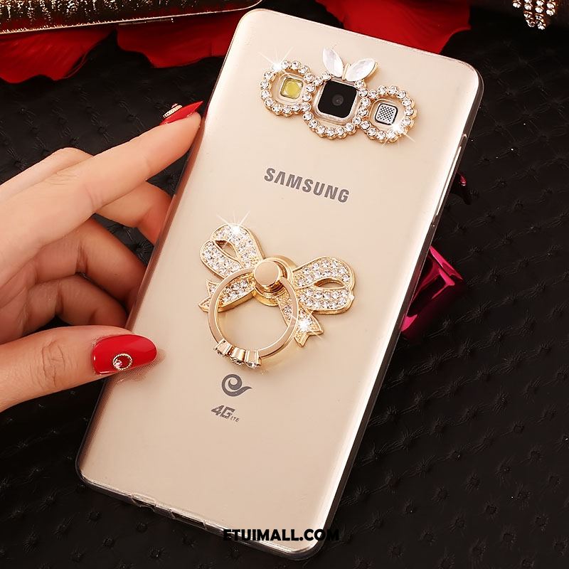 Etui Samsung Galaxy A8 Rhinestone Ring Złoto Ochraniacz Telefon Komórkowy Futerał Sklep