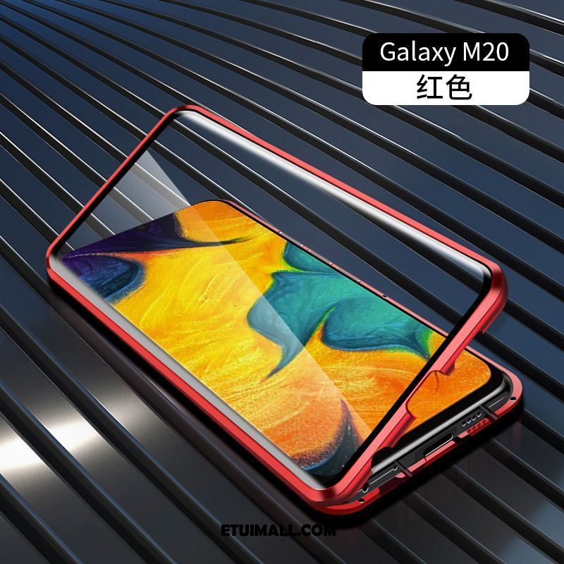 Etui Samsung Galaxy M20 Magnetyzm Granica Ochraniacz Dwustronny Telefon Komórkowy Futerał Tanie