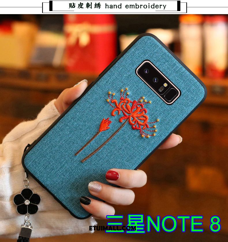 Etui Samsung Galaxy Note 8 Telefon Komórkowy Ochraniacz Szary Silikonowe Z Haftem Pokrowce Online