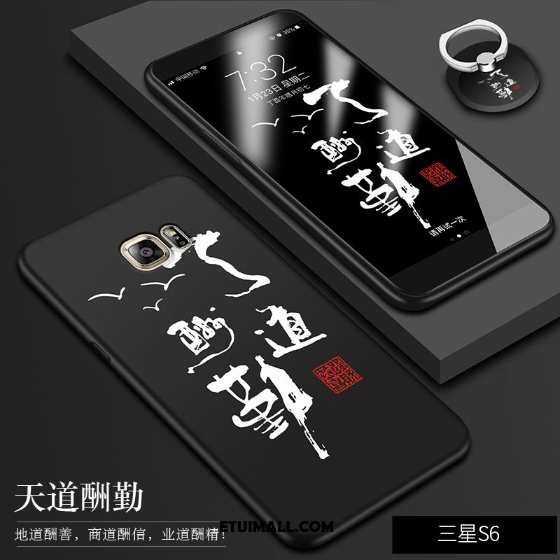 Etui Samsung Galaxy S6 Kreatywne Telefon Komórkowy Nubuku Czarny Silikonowe Futerał Online