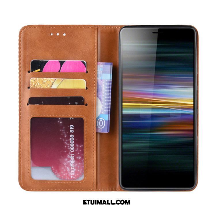 Etui Sony Xperia L3 Magnetyzm Telefon Komórkowy Skórzany Futerał Ochraniacz Czarny Pokrowce Sprzedam
