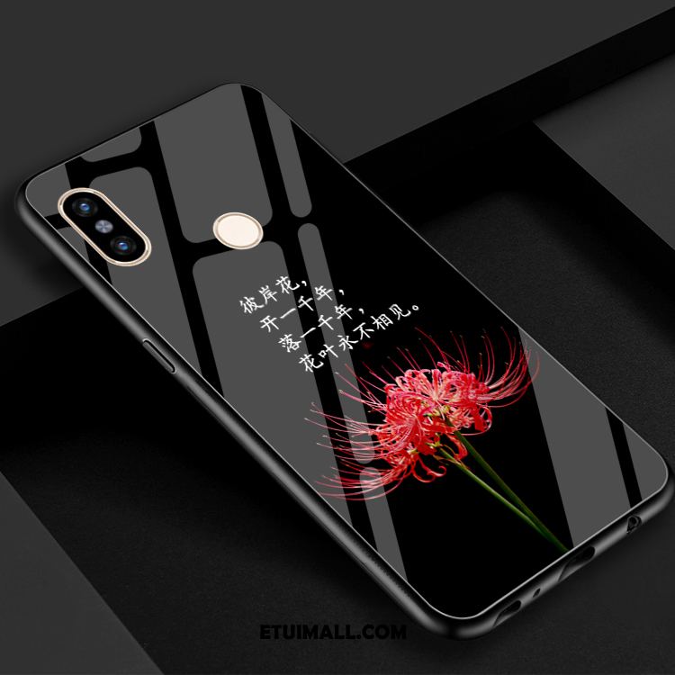 Etui Xiaomi Mi 8 Telefon Komórkowy Kwiaty Niebieski Kreatywne Szkło Hartowane Obudowa Tanie