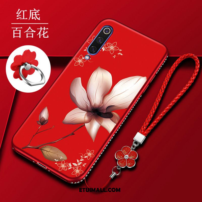Etui Xiaomi Mi 9 Kwiaty Czerwony Silikonowe Mały Miękki Pokrowce Tanie