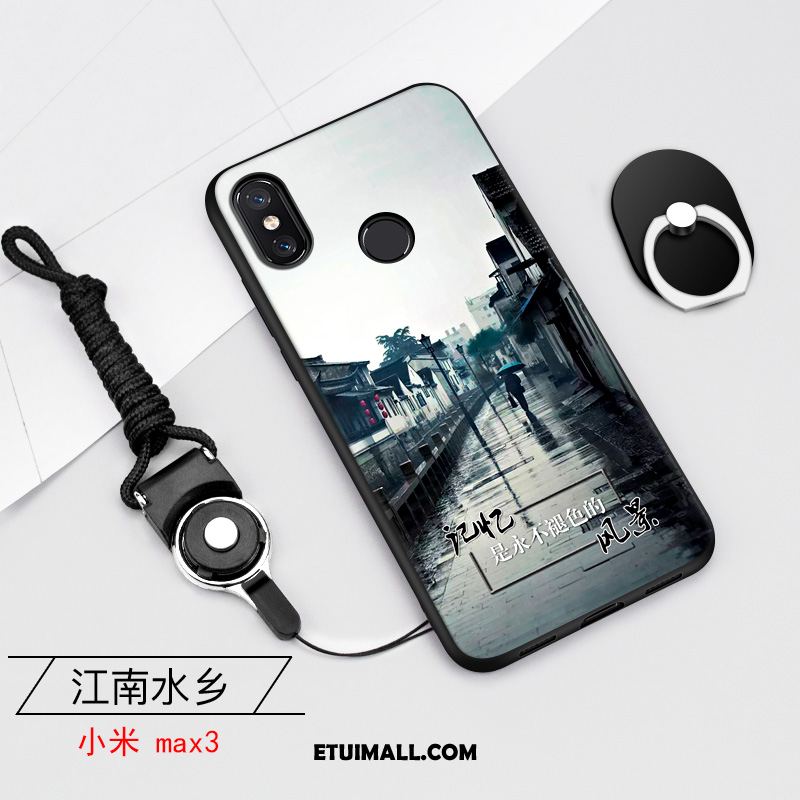 Etui Xiaomi Mi Max 3 Mały Ciemno Niebieski Telefon Komórkowy Obrzeża Trzy Mechanizmy Obronne Pokrowce Online