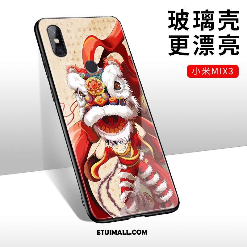 Etui Xiaomi Mi Mix 3 Mały Tendencja Czerwony Chiński Styl Szkło Pokrowce Online
