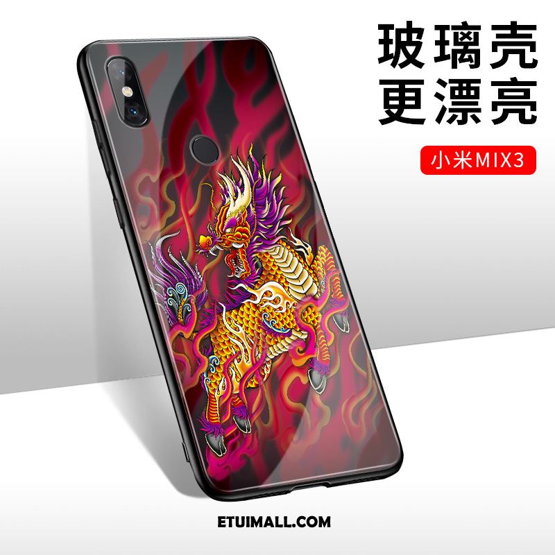 Etui Xiaomi Mi Mix 3 Mały Tendencja Czerwony Chiński Styl Szkło Pokrowce Online
