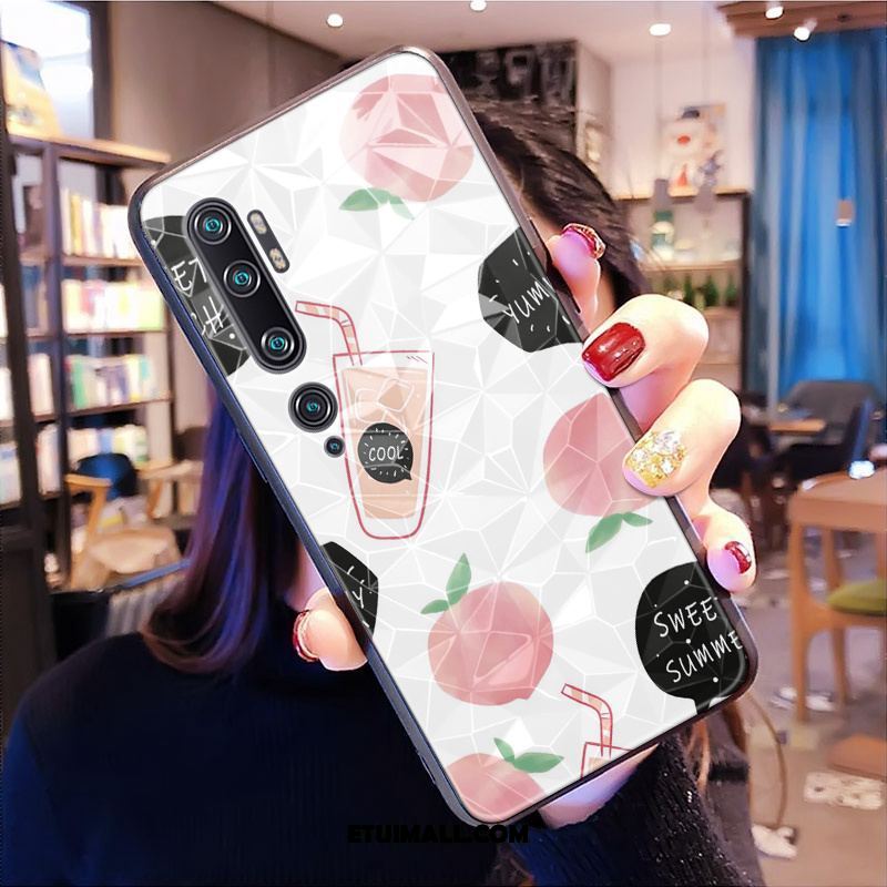 Etui Xiaomi Mi Note 10 Mały Telefon Komórkowy Wzór Biały Kształt Diamentu Futerał Tanie