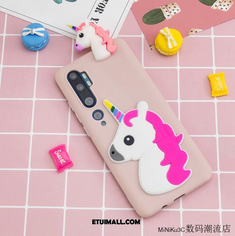 Etui Xiaomi Mi Note 10 Różowe Mały Telefon Komórkowy Silikonowe Piękny Futerał Tanie