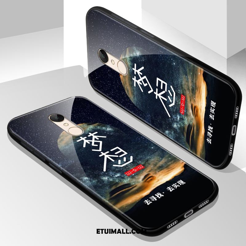Etui Xiaomi Redmi 5 Kreatywne Szkło Hartowane Czarny Motyl Czerwony Futerał Dyskont