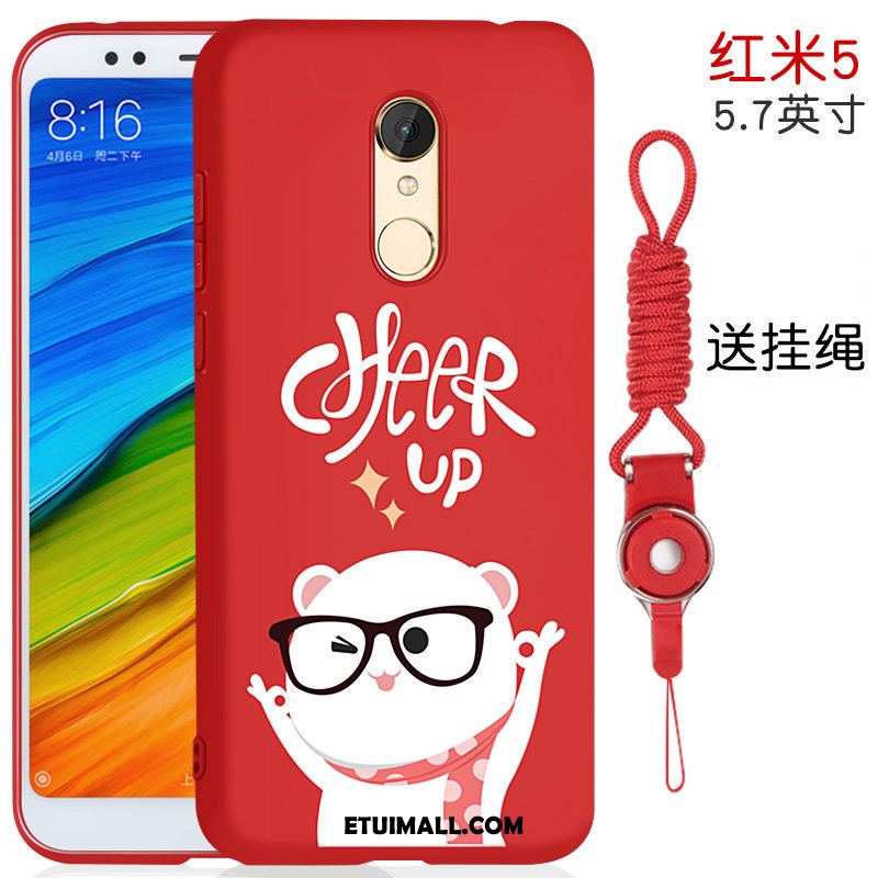 Etui Xiaomi Redmi 5 Ochraniacz Nubuku Czerwony All Inclusive Anti-fall Obudowa Tanie