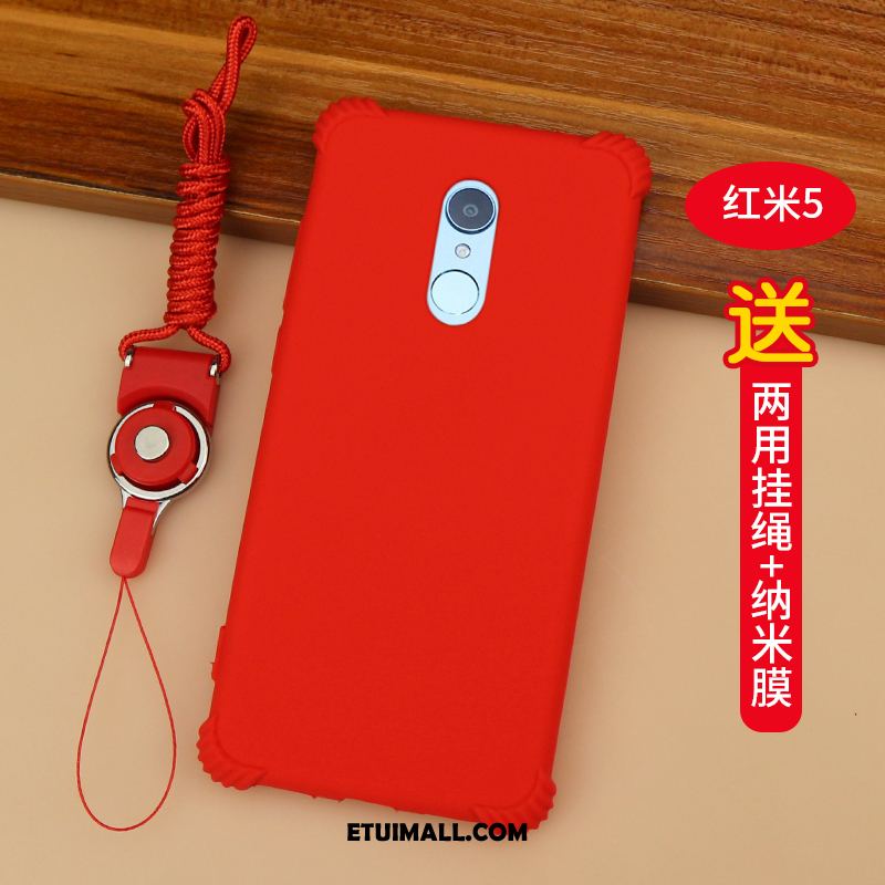 Etui Xiaomi Redmi 5 Silikonowe Nowy Anti-fall Ochraniacz Czerwony Futerał Sklep