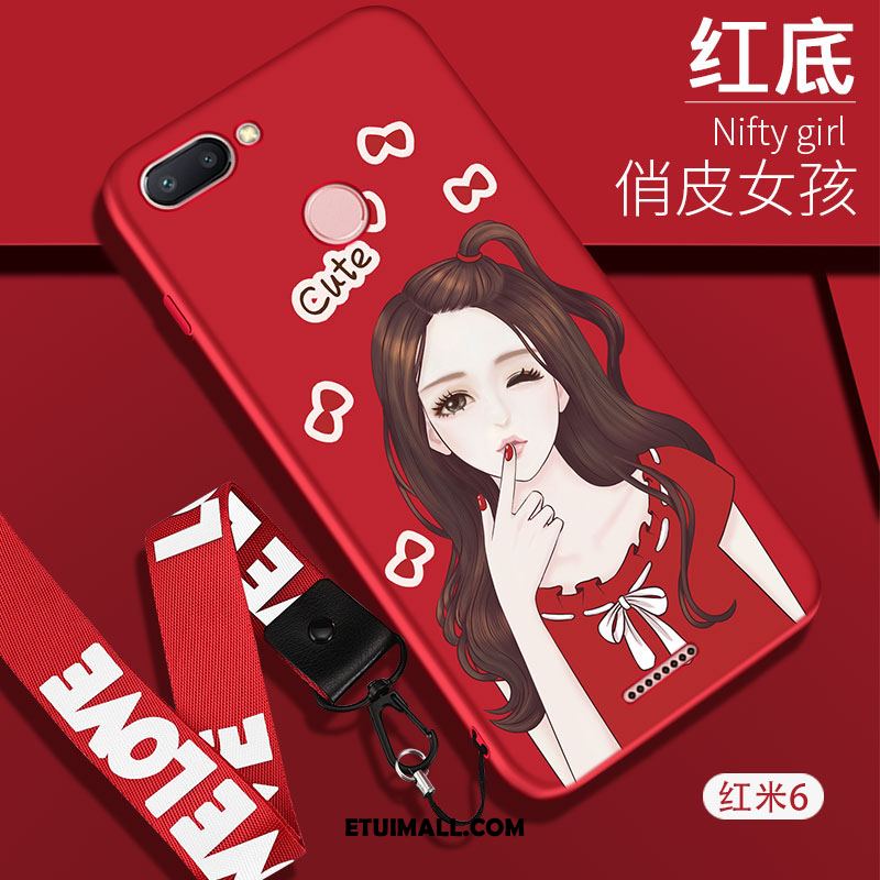 Etui Xiaomi Redmi 6 Telefon Komórkowy Czerwony Kreatywne Mały Silikonowe Futerał Sklep