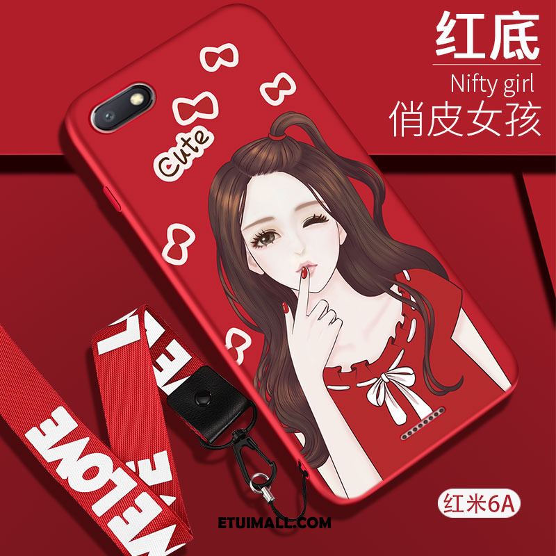 Etui Xiaomi Redmi 6a Mały Kreatywne Anti-fall Silikonowe Czerwony Futerał Sklep