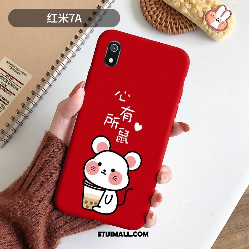 Etui Xiaomi Redmi 7a Nubuku Cienkie Anti-fall Silikonowe Czerwony Netto Futerał Dyskont
