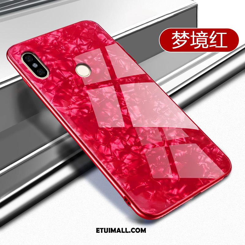Etui Xiaomi Redmi Note 5 Czerwony Czarny Lustro Szkło Wzór Obudowa Tanie