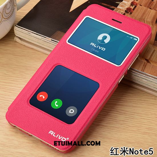 Etui Xiaomi Redmi Note 5 Czerwony Telefon Komórkowy Klapa Ochraniacz Mały Obudowa Online