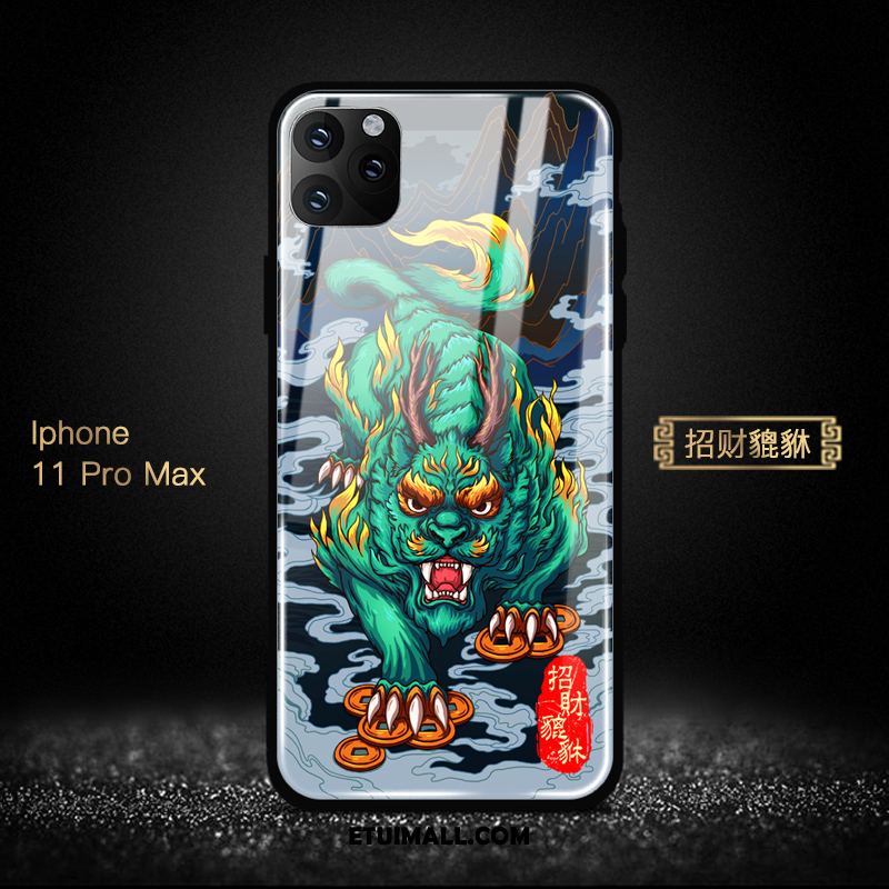 Etui iPhone 11 Pro Max Szkło Niebieski Telefon Komórkowy Chiński Styl Tendencja Pokrowce Oferta