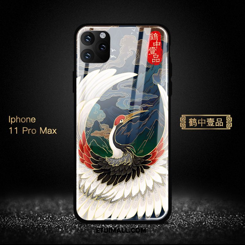 Etui iPhone 11 Pro Max Szkło Niebieski Telefon Komórkowy Chiński Styl Tendencja Pokrowce Oferta
