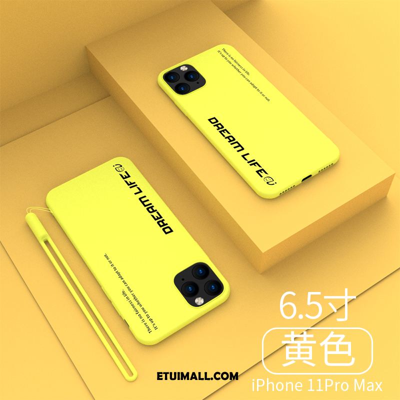 Etui iPhone 11 Pro Max Żółty Silikonowe Miękki Modna Marka Anti-fall Futerał Tanie