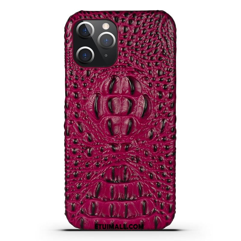 Etui iPhone 12 Pro Max Biznes Prawdziwa Skóra Czerwony Netto Telefon Komórkowy Czarny Pokrowce Kup