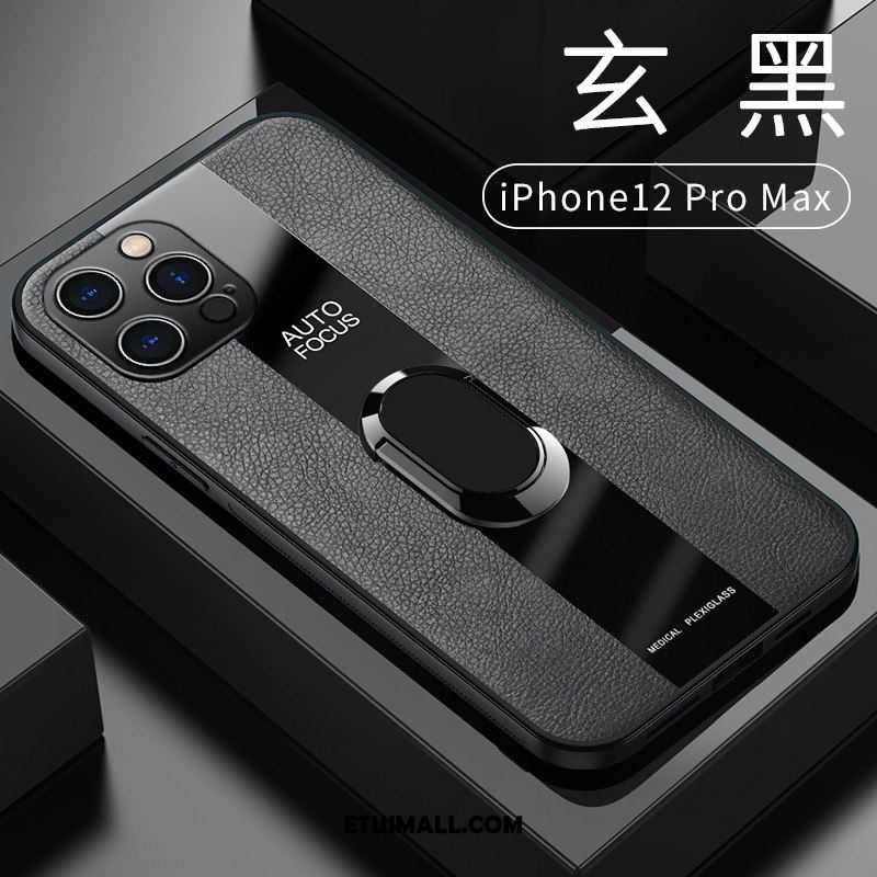 Etui iPhone 12 Pro Max Ring Skóra Wspornik Telefon Komórkowy Nowy Futerał Tanie