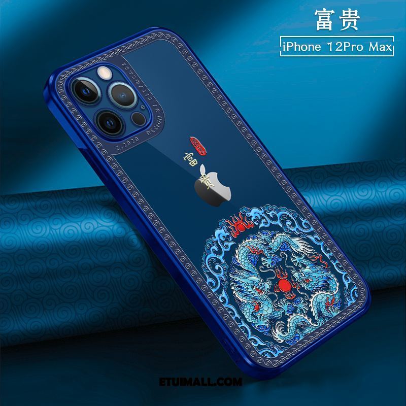Etui iPhone 12 Pro Max Telefon Komórkowy Przezroczysty Miękki Chiński Styl Anti-fall Obudowa Sklep