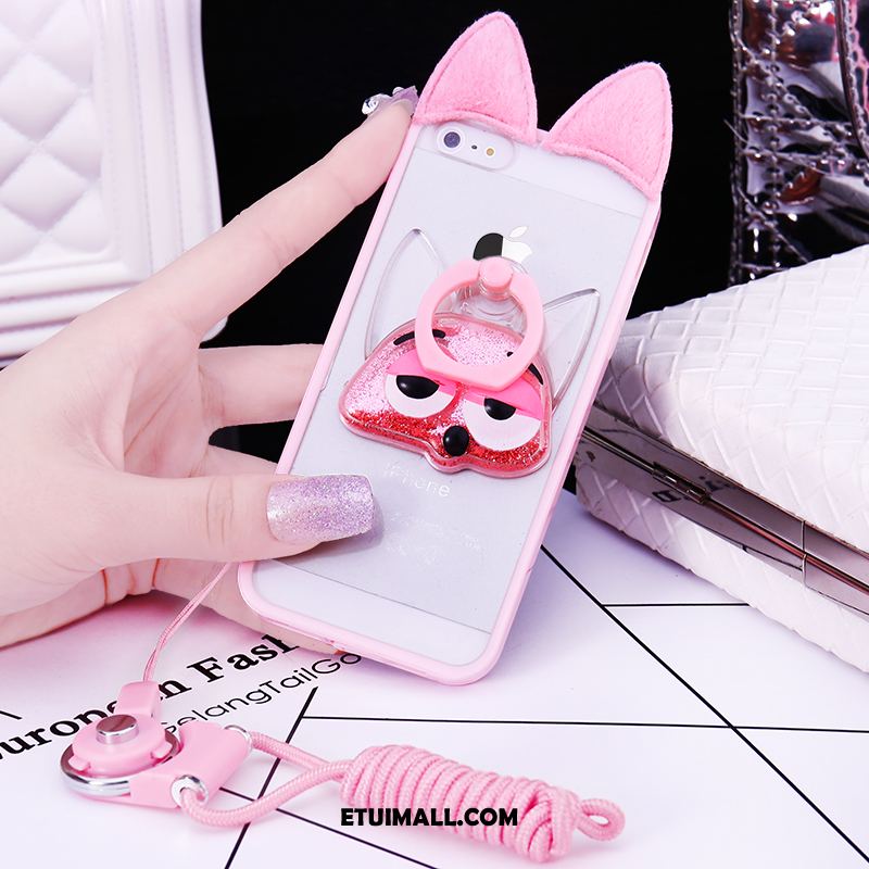 Etui iPhone 5 / 5s Różowe Futrzany Pompon Miękki Telefon Komórkowy Pokrowce Kup