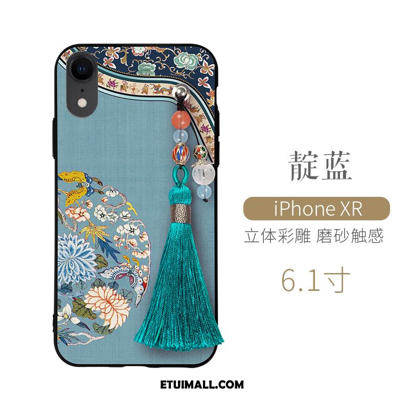 Etui iPhone Xr All Inclusive Relief Chiński Styl Telefon Komórkowy Biały Futerał Sklep