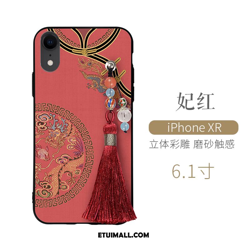 Etui iPhone Xr All Inclusive Relief Chiński Styl Telefon Komórkowy Biały Futerał Sklep