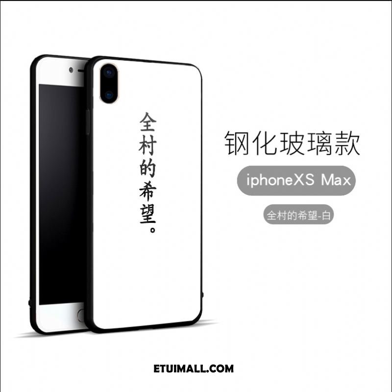 Etui iPhone Xs Max Biały Szkło Telefon Komórkowy Osobowość Pokrowce Tanie