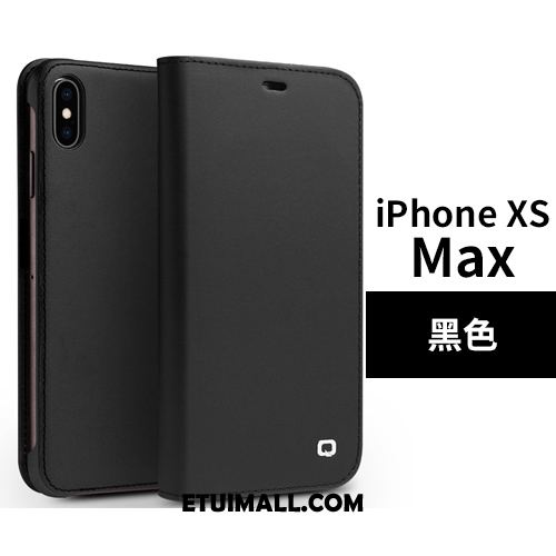 Etui iPhone Xs Max Biznes Czarny Telefon Komórkowy Prawdziwa Skóra Anti-fall Futerał Tanie