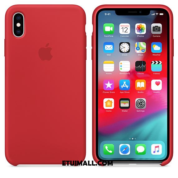 Etui iPhone Xs Miękki Czarny Silikonowe Czerwony Netto Jednolity Kolor Pokrowce Sprzedam