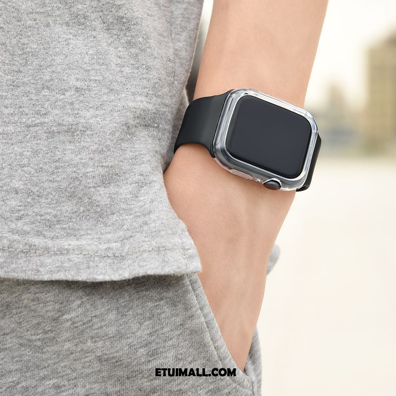 Etui Apple Watch Series 4 Moda Ochraniacz Osobowość Czarny Silikonowe Pokrowce Na Sprzedaż