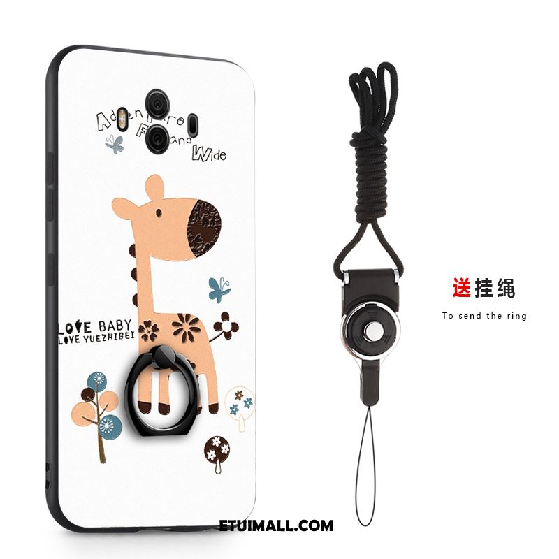 Etui Huawei Mate 10 Miękki Ring Relief Biały Anti-fall Futerał Online