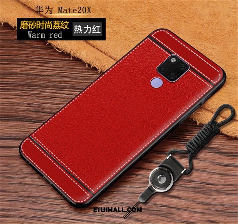Etui Huawei Mate 20 X Czerwony Wiszące Ozdoby Anti-fall Proste Telefon Komórkowy Futerał Online