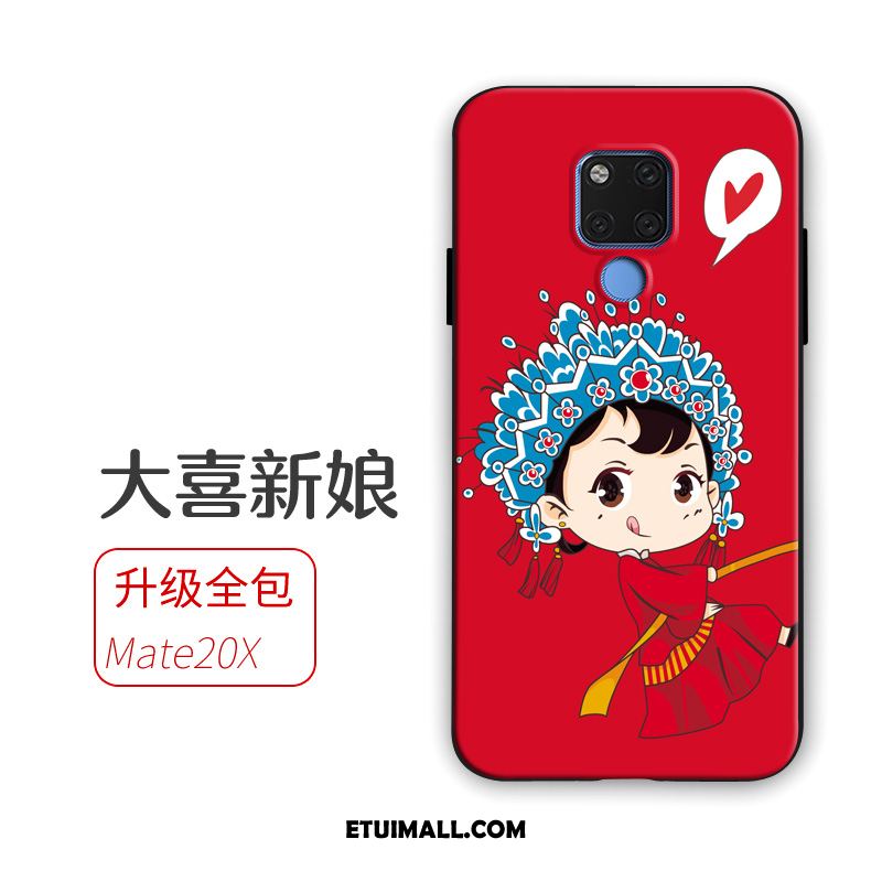 Etui Huawei Mate 20 X Nubuku Telefon Komórkowy Miękki Zakochani Czerwony Futerał Sklep