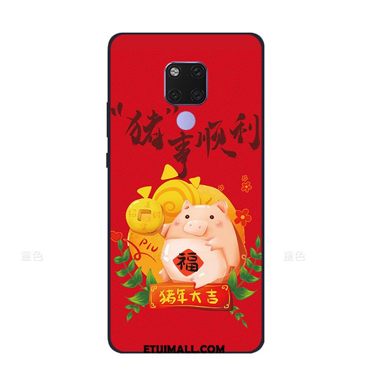 Etui Huawei Mate 20 X Vintage Czerwony Nubuku Telefon Komórkowy Chiński Styl Obudowa Online