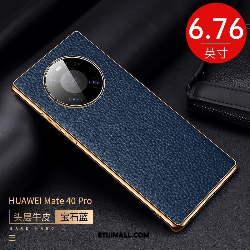 Etui Huawei Mate 40 Pro Skórzany Futerał Skóra Bydlęca Prawdziwa Skóra Anti-fall Litchi Obudowa Kupię