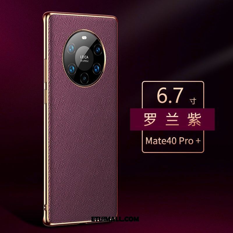 Etui Huawei Mate 40 Pro+ Telefon Komórkowy Ochraniacz Prawdziwa Skóra Purpurowy Luksusowy Obudowa Na Sprzedaż
