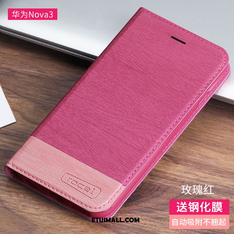 Etui Huawei Nova 3 Czerwony Ochraniacz Telefon Komórkowy Silikonowe Skórzany Futerał Futerał Tanie