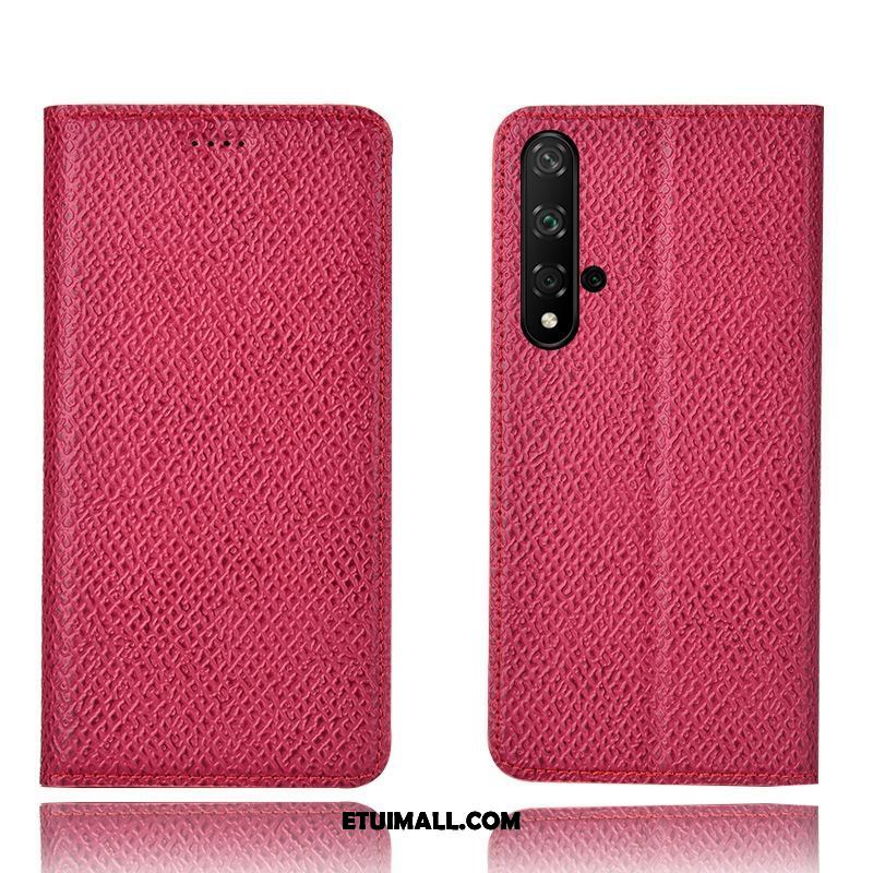 Etui Huawei Nova 5t All Inclusive Siatkowe Prawdziwa Skóra Telefon Komórkowy Czerwony Obudowa Sklep