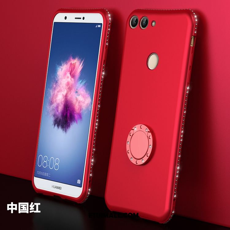 Etui Huawei P Smart Czerwony Telefon Komórkowy Rhinestone Anti-fall Miękki Pokrowce Dyskont