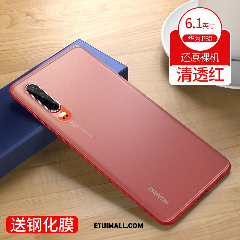Etui Huawei P30 Modna Marka Przezroczysty Nubuku All Inclusive Czerwony Netto Futerał Sklep