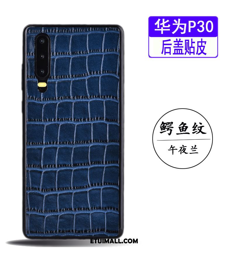 Etui Huawei P30 Niebieski Prawdziwa Skóra Telefon Komórkowy Skórzany Futerał Cienkie Futerał Sklep