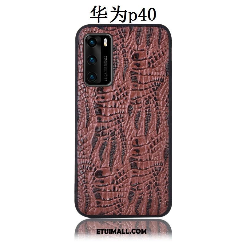 Etui Huawei P40 Anti-fall Krokodyl Telefon Komórkowy Prawdziwa Skóra All Inclusive Obudowa Online
