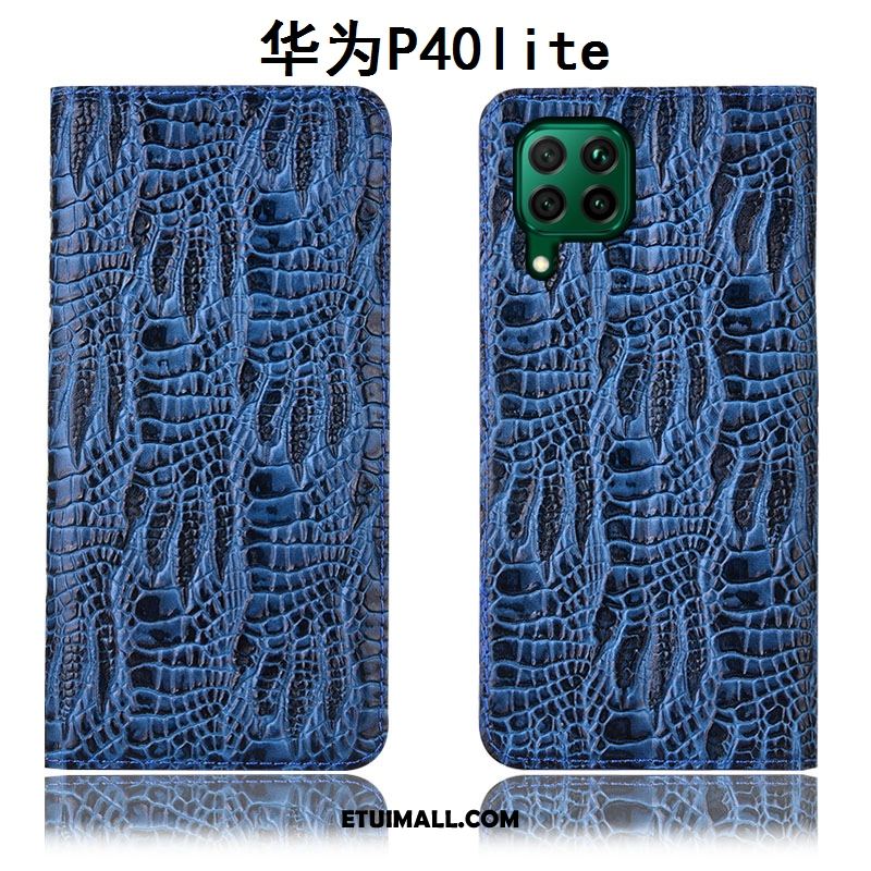 Etui Huawei P40 Lite Skórzany Futerał Telefon Komórkowy All Inclusive Ochraniacz Niebieski Obudowa Sklep