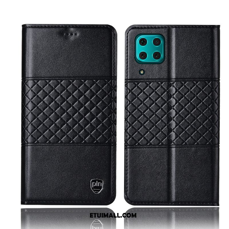 Etui Huawei P40 Lite Telefon Komórkowy Prawdziwa Skóra Czarny Ochraniacz Anti-fall Futerał Sklep