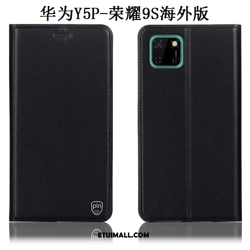 Etui Huawei Y5p Telefon Komórkowy Ochraniacz Prawdziwa Skóra Anti-fall Czarny Futerał Kup